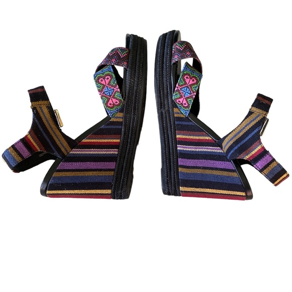 Geox Respira Janira Multicolor Crisscross Wedge Platform Sandals - 9 - Picture 9 of 16